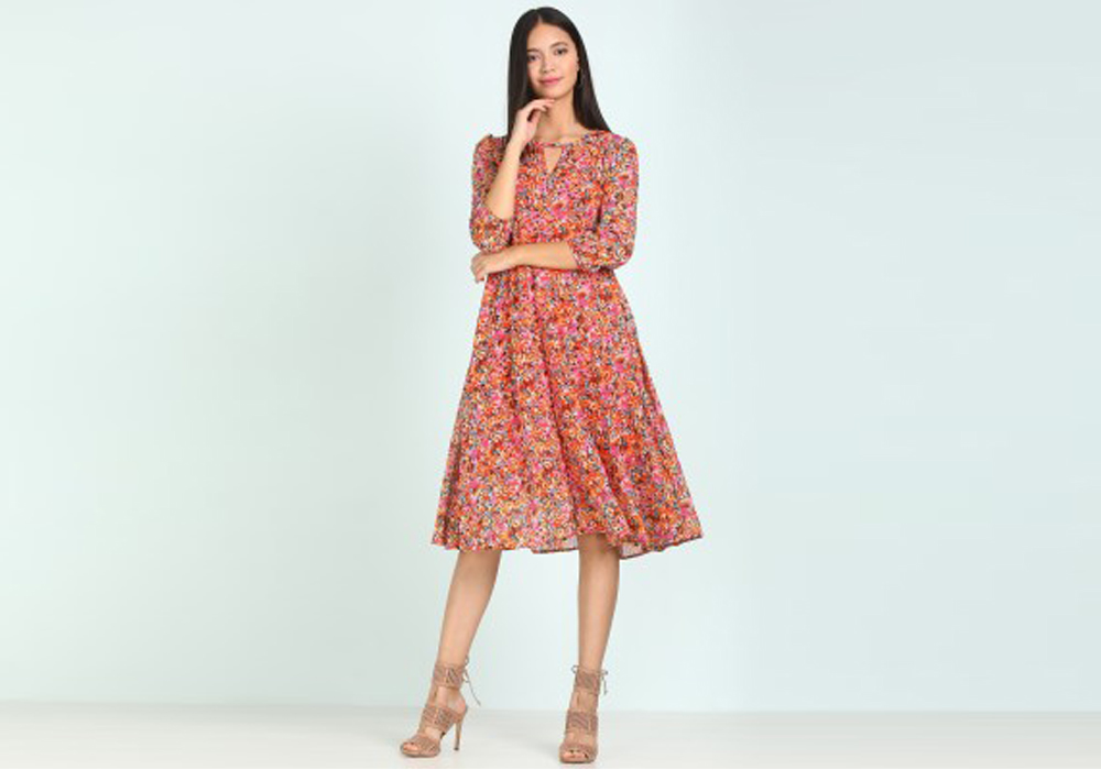 Harpa-Women-Fit-and-Flare-Multicolor-Dress-Valsad-ValsadOnline