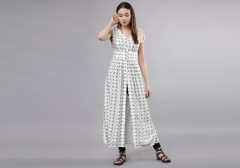 TOKYO-TALKIES-Women-A-line-White-Dress-Valsad-ValsadOnline