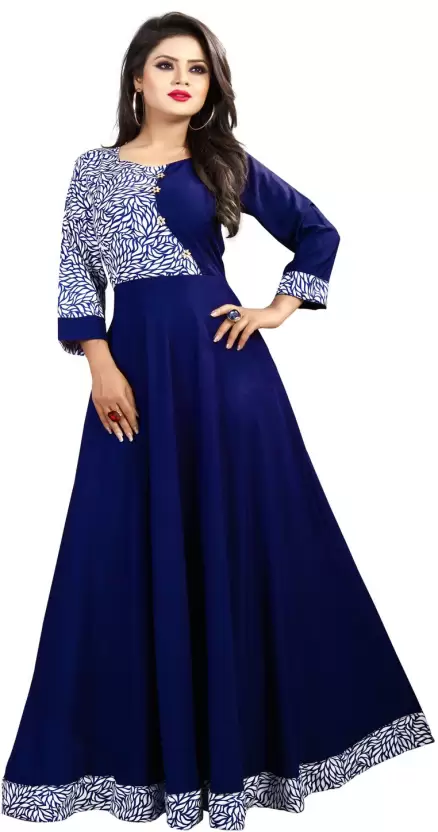 DM MART Anarkali Gown(Blue)