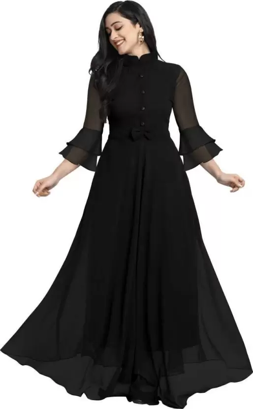 Femvy Anarkali Gown(Black)