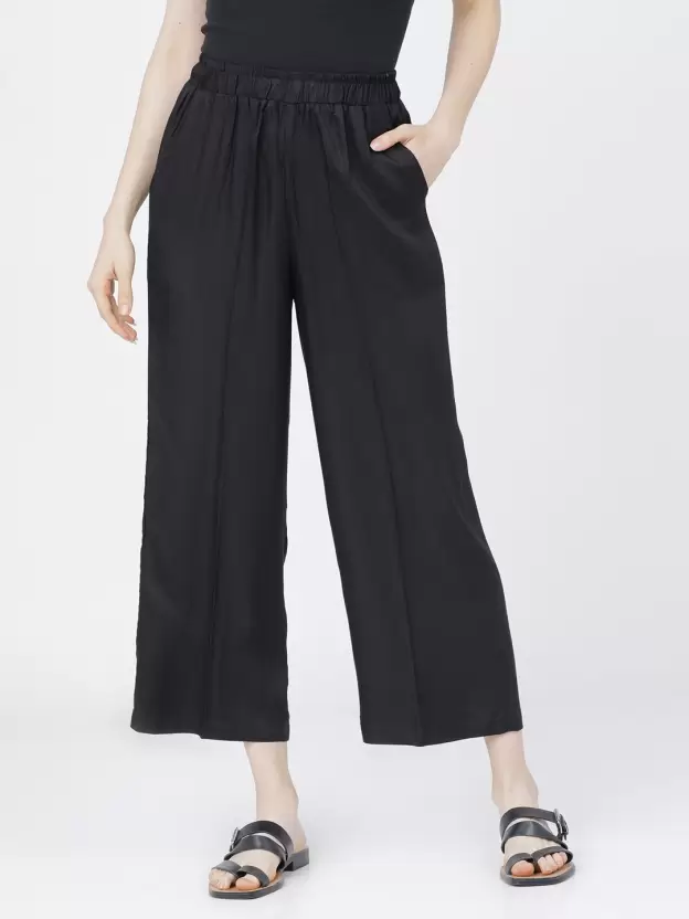 Tokyo Talkies Regular Fit Women Black Trousers
